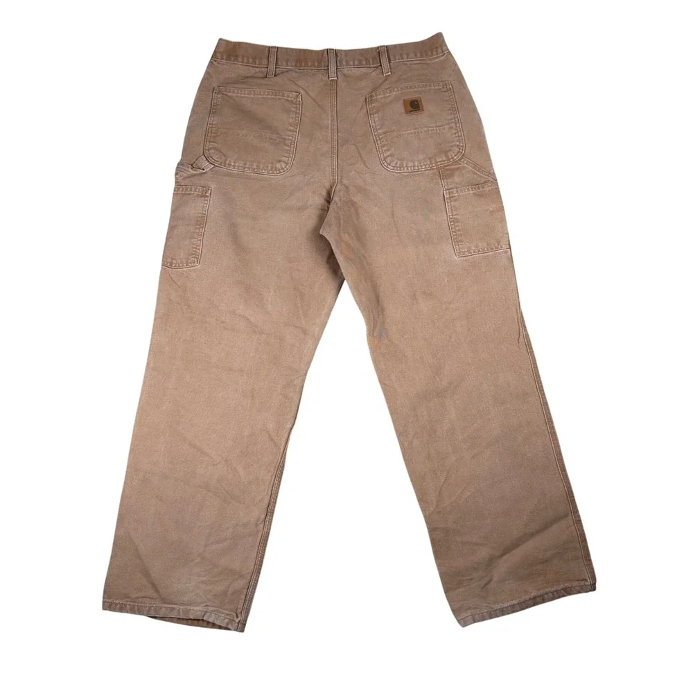 Carhartt B11 BRN Original Dungaree Fit Carpenter Pants Mens 36x32 Brown Canvas